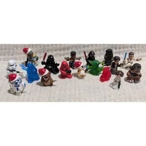 Star Wars Mini Figures Lot Holiday Christmas Hats BB8 Yoda Darth Vader